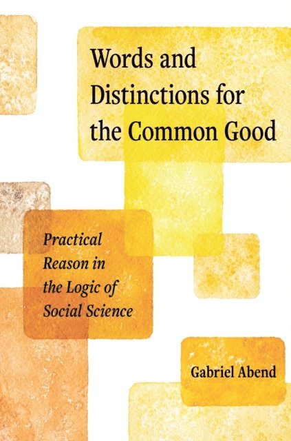 Gabriel Abend - Words and Distinctions for the Common Good, E-bok