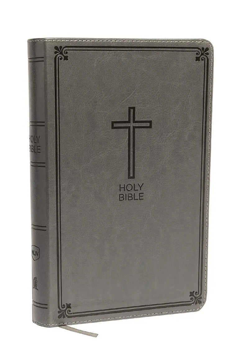 NKJV, Deluxe Gift Bible, Leathersoft, Gray, Red Letter, Comfort Print