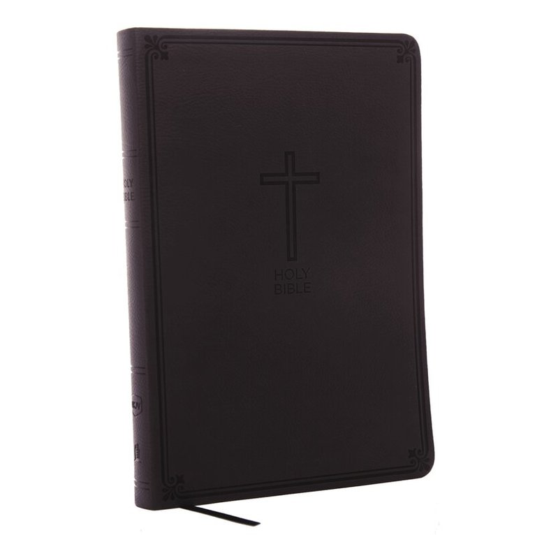 Thomas Nelson - NKJV, Value Thinline Bible, Large Print, Charcoal Leathersoft, Red Letter, Comfort Print, Inbunden