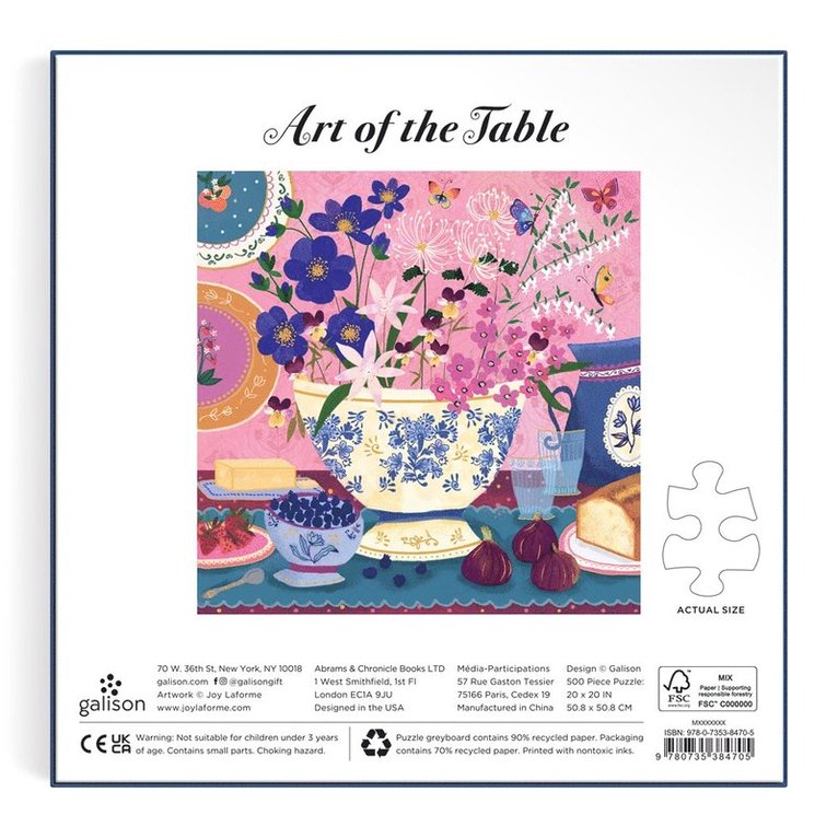 Pussel 500 bitar folierade Art of the Table, Övrigt