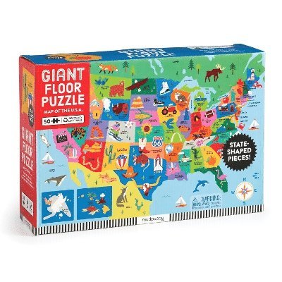 Mudpuppy - Map of the U.S.A. 50 Piece Giant Floor Puzzle, Övrigt