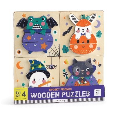 Mudpuppy - Halloween Set of 4 Wood Puzzles, Övrigt