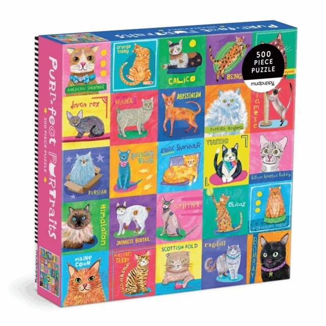 Mudpuppy - Purr-fect Portraits 500 Piece Family Puzzle, Övrigt