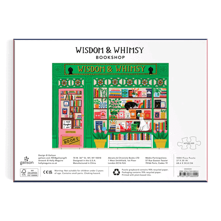 Pussel 1000 bitar Folierad - Wisdom & Whimsy Bookshop, Övrigt