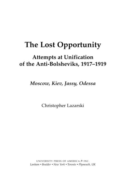 Christopher Lazarski - Lost Opportunity, E-bok