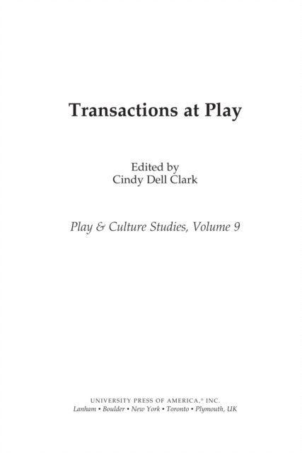 Cindy Dell Clark - Transactions at Play, E-bok