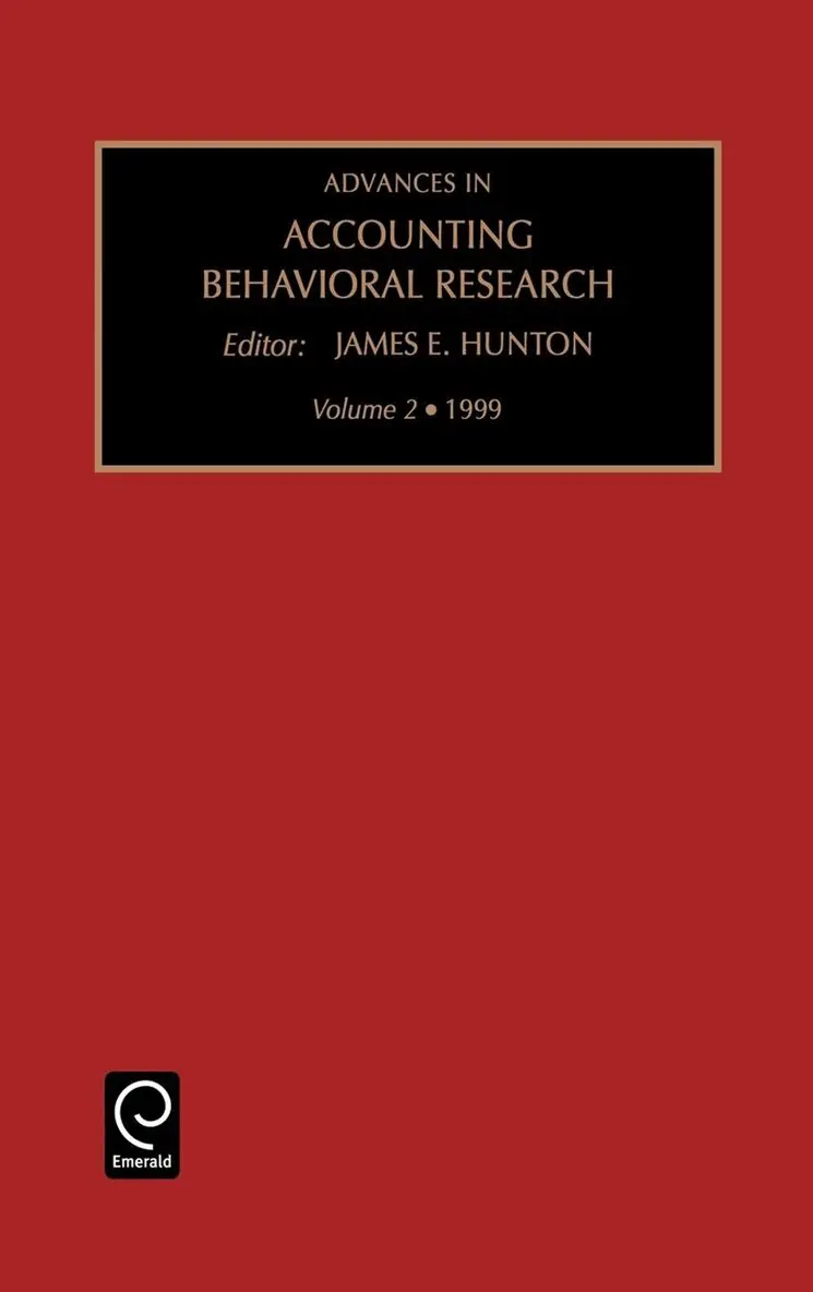 James E. Hunton - Advances in Accounting Behavioral Research, Inbunden. Tillgänglighet: Lägg i varukorg