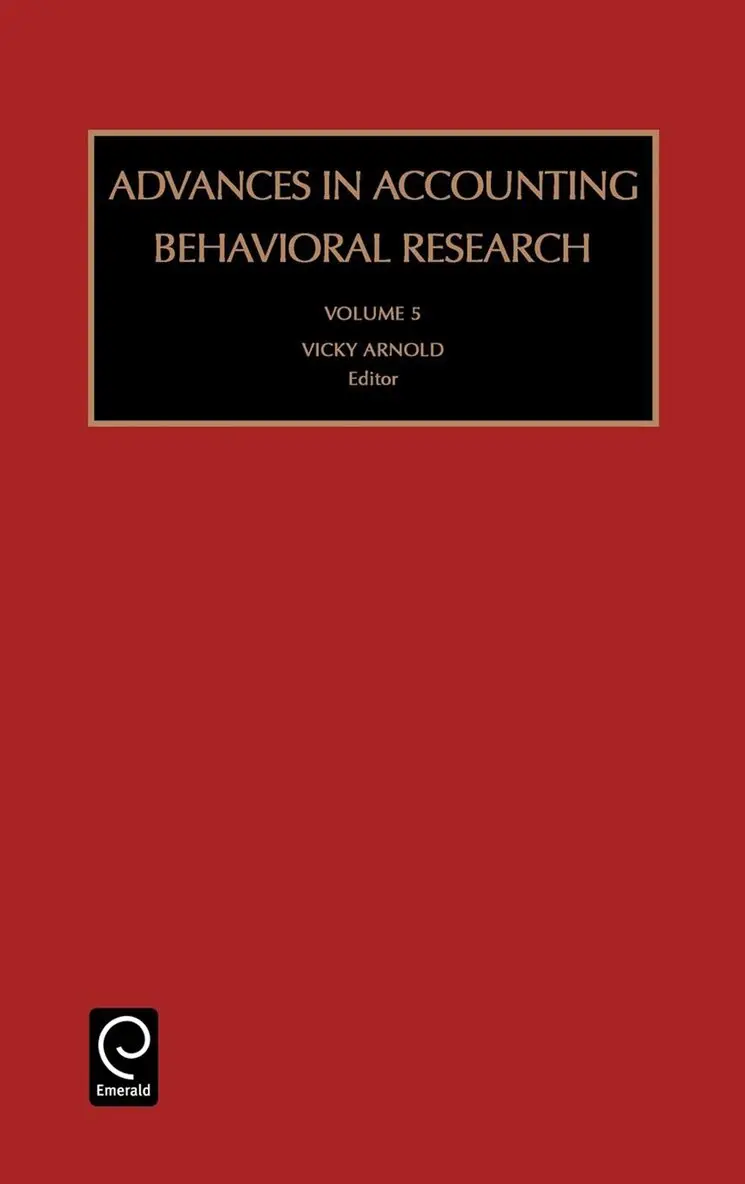 Vicky Arnold - Advances in Accounting Behavioral Research, Inbunden. Tillgänglighet: Lägg i varukorg