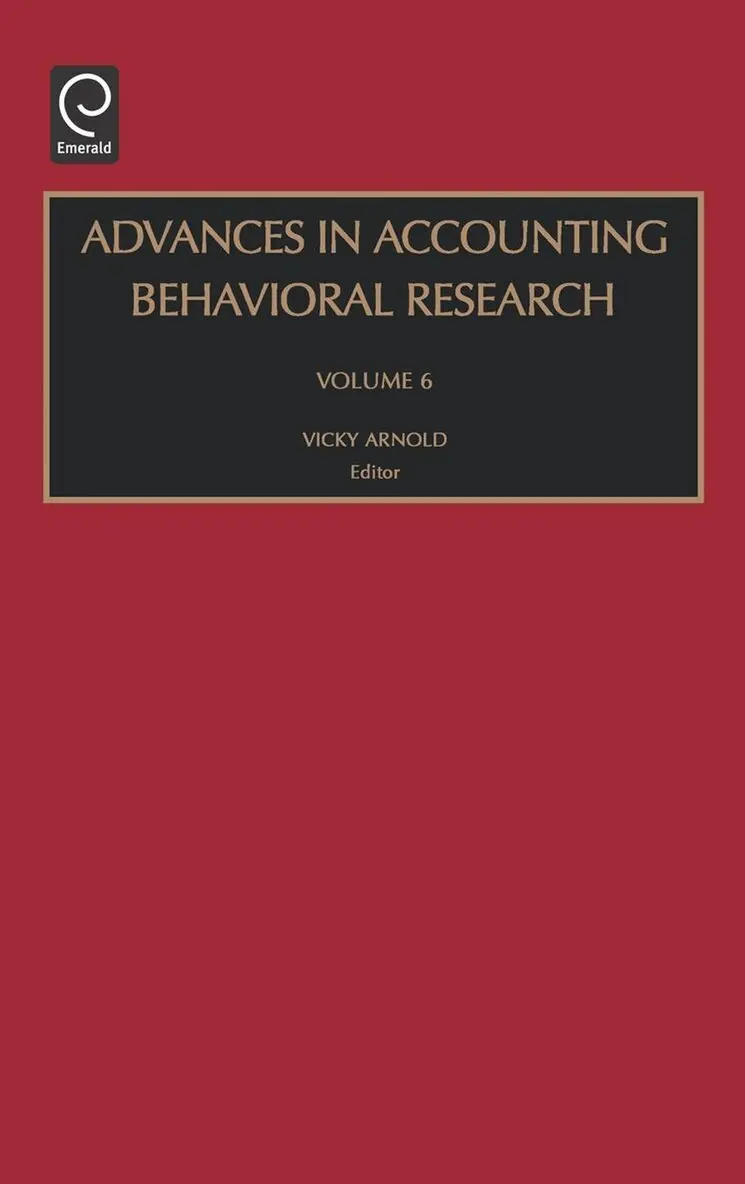 Vicky Arnold - Advances in Accounting Behavioral Research, Inbunden. Tillgänglighet: Lägg i varukorg
