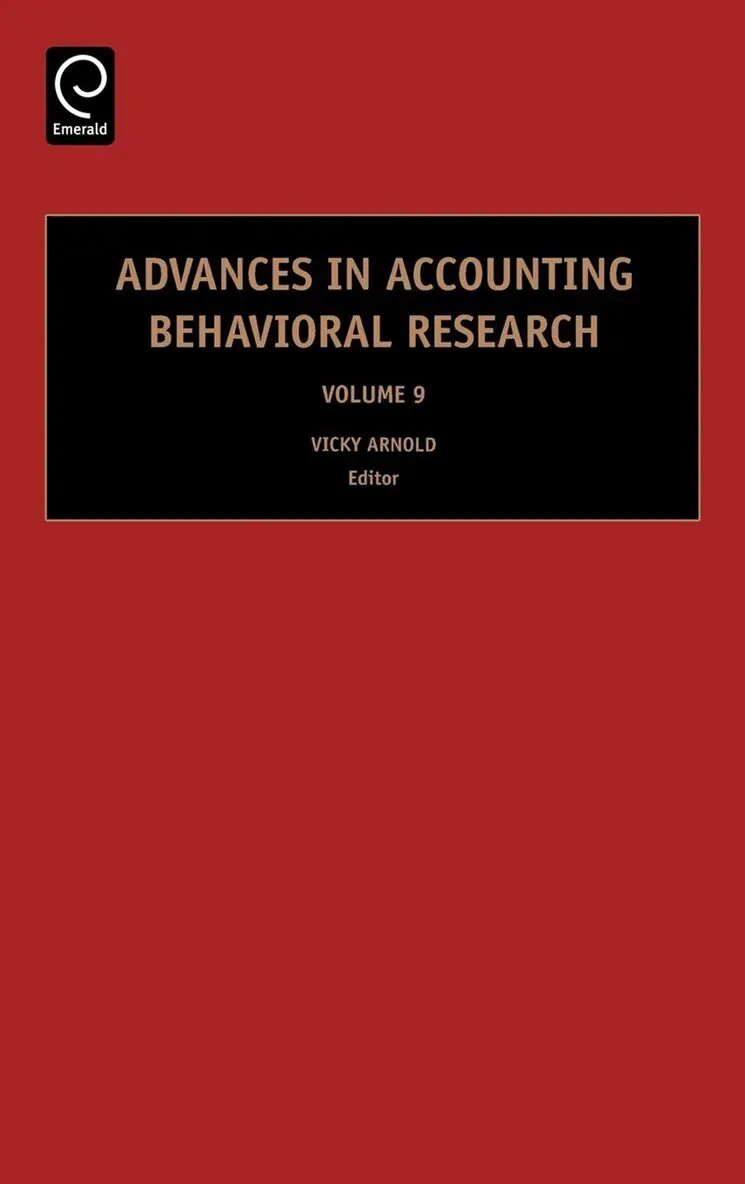 Vicky Arnold - Advances in Accounting Behavioral Research, Inbunden. Tillgänglighet: Lägg i varukorg