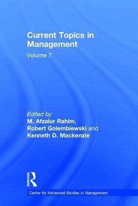 Robert Golembiewski - Current Topics in Management, Inbunden