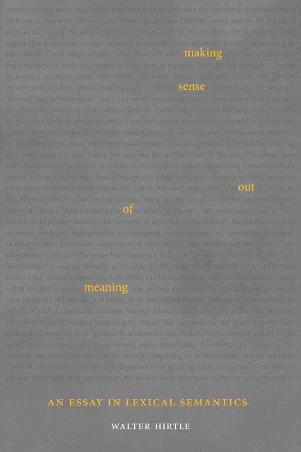 Walter Hirtle - Making Sense Out of Meaning, Inbunden. Tillgänglighet: Tillfälligt slut