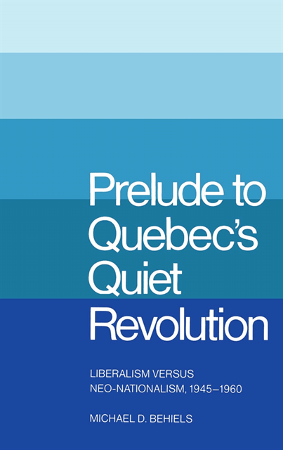 Michael D. Behiels - Prelude to Quebec's Quiet Revolution, E-bok. Tillgänglighet: Lägg i varukorg
