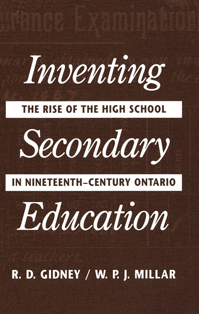 R.D. Gidney, Millar - Inventing Secondary Education, E-bok