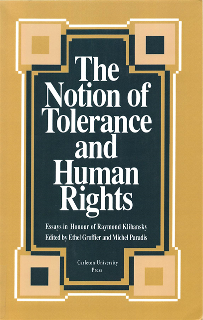Ethel Groffier - Notion of Tolerance and Human Rights, E-bok