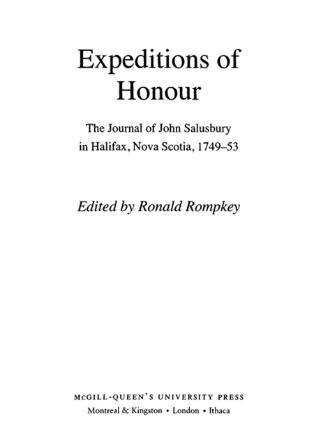 Ronald Rompkey, John Salusbury - Expeditions of Honour, E-bok