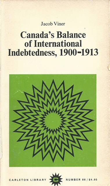 Jacob Viner - Canada's Balance of International Indebtedness, 1900-1913, E-bok