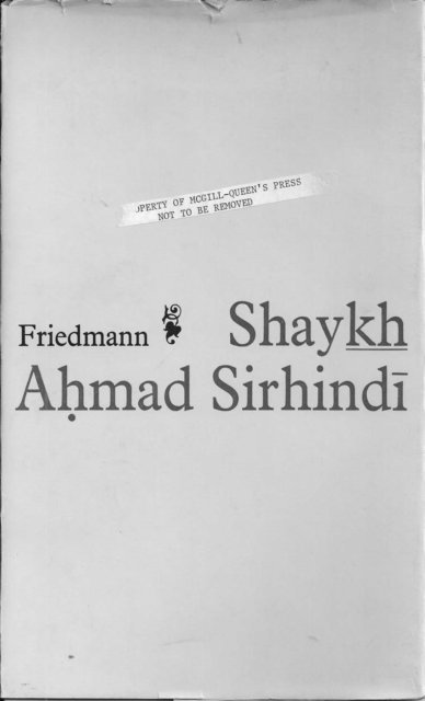 Yohanan Friedmann - Shaykh Ahman Sirhindi, E-bok