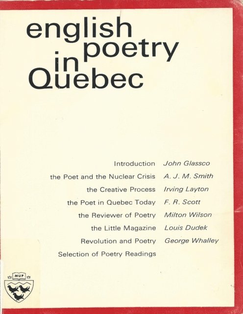 John Glassco - English Poetry in Quebec, E-bok