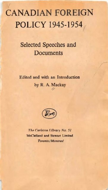 R.A. MacKay - Canadian Foreign Policy, 1945-1954, E-bok