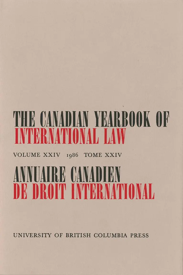 C.B. Bourne - Canadian Yearbook of International Law, Vol. 24, 1986, Inbunden. Tillgänglighet: Tillfälligt slut