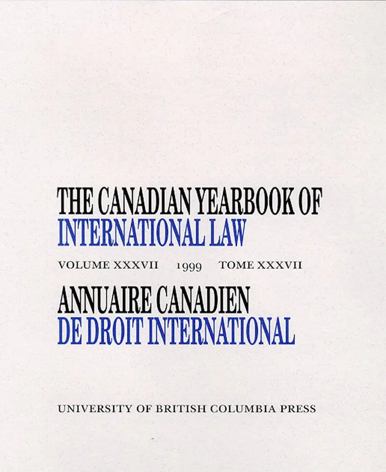D.M. McRae - Canadian Yearbook of International Law, Vol. 37, 1999, Inbunden. Tillgänglighet: Tillfälligt slut