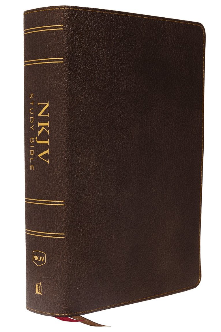 Thomas Nelson - NKJV Study Bible, Premium Calfskin Leather, Brown, Full-Color, Thumb Indexed, Comfort Print, Inbunden. Tillgänglighet: Lägg i varukorg