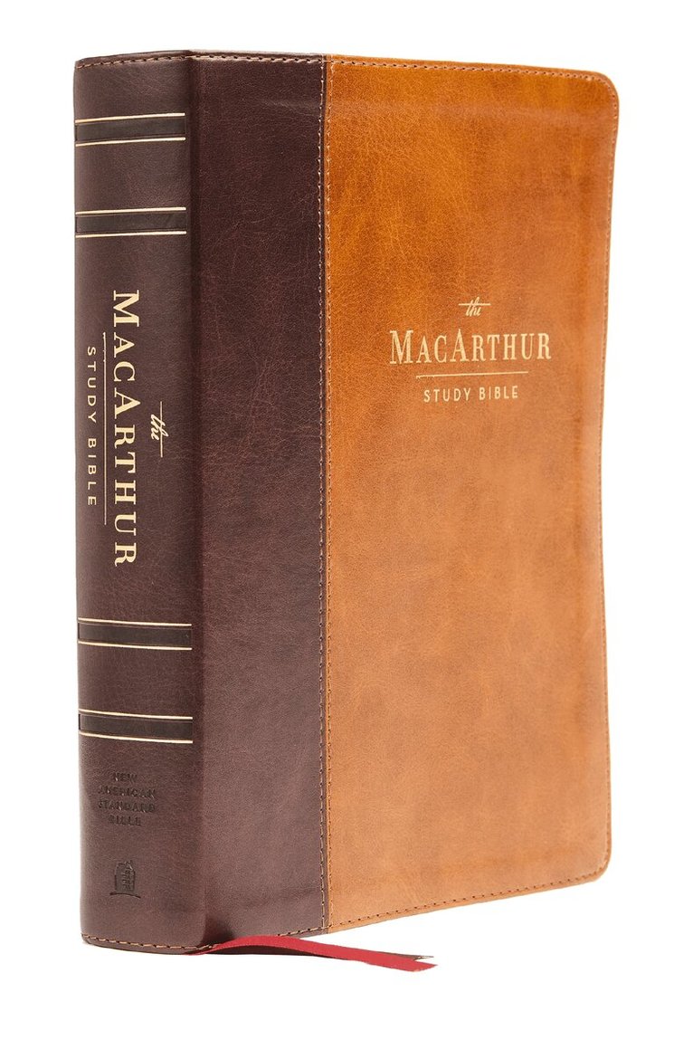 Thomas Nelson, John F MacArthur - NASB, MacArthur Study Bible, Brown Leathersoft, Thumb Indexed, 1995 Text, Comfort Print, Inbunden
