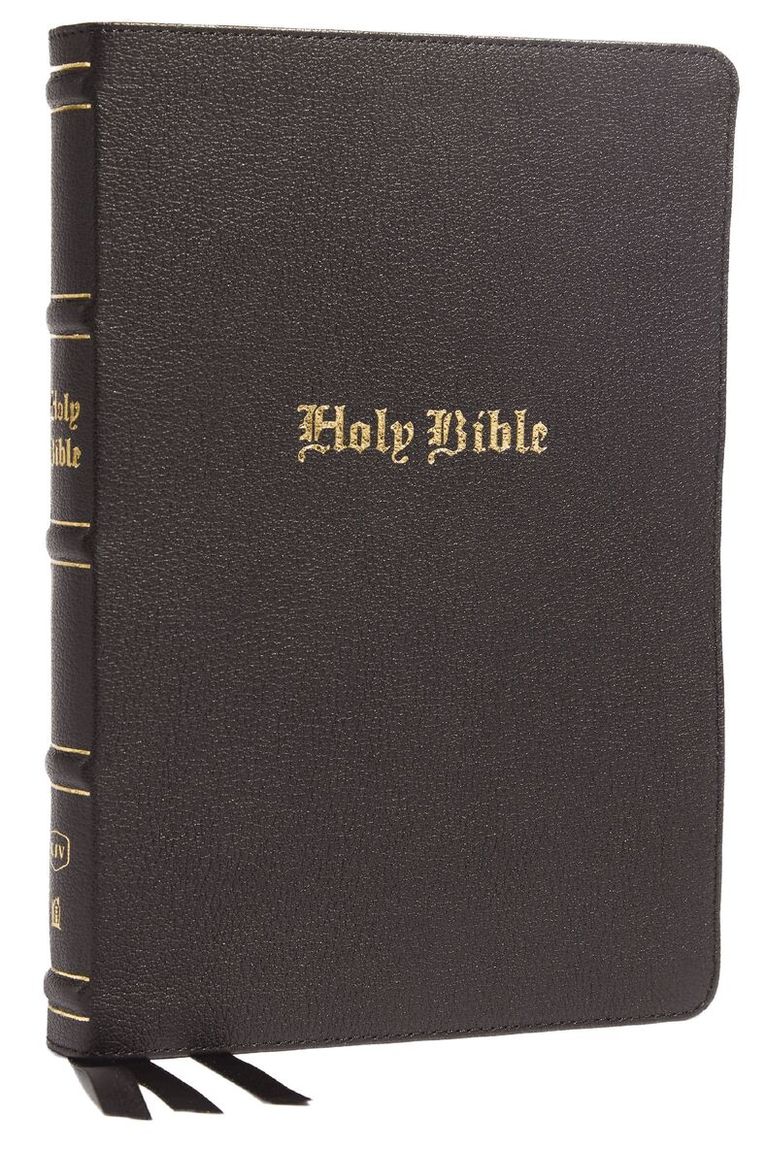 Thomas Nelson - KJV Holy Bible: Large Print Thinline, Black Genuine Leather, Red Letter, Comfort Print: King James Version, Inbunden