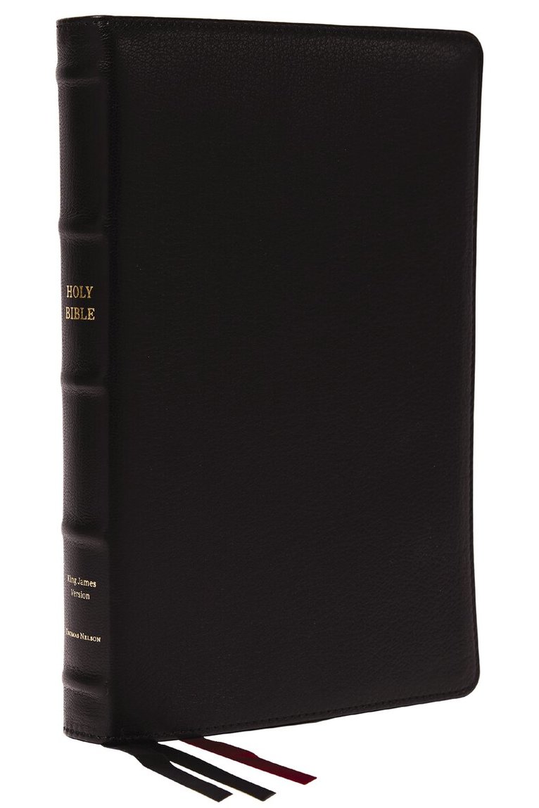 Thomas Nelson - KJV Holy Bible: Large Print Thinline, Black Goatskin Leather, Premier collection, Red Letter, Comfort Print: King James Version, Inbunden