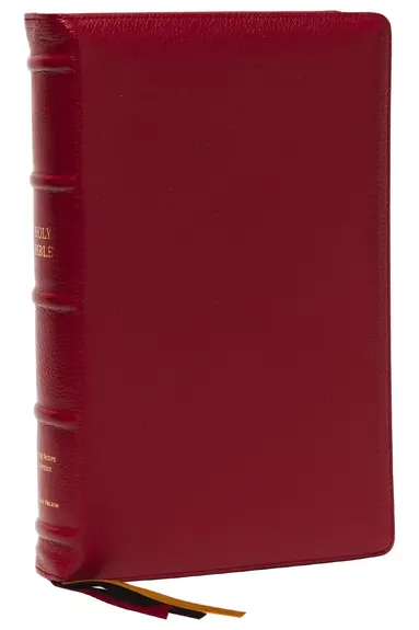 KJV Holy Bible: Large Print Single-Column with 43,000 End-of-Verse Cross References, Red Goatskin Leather, Premier Collection, Personal Size, Red L...