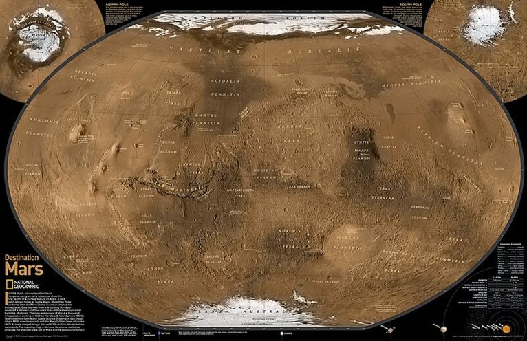 Nat Geo Maps - Destination Mars: 2 sided Map [Tubed]. Tillgänglighet: Lägg i varukorg