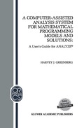 Computer-Assisted Analysis System for Mathematical Programming Models and Solutions