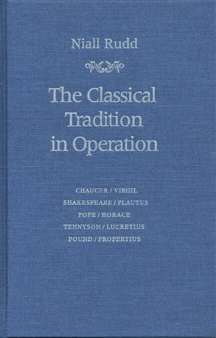 Niall Rudd - Classical Tradition in Operation, Inbunden. Tillgänglighet: Tillfälligt slut