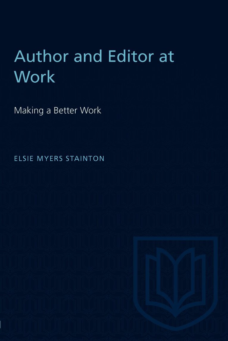 Elsie Myers Stainton - Author and Editor at Work, Häftad. Tillgänglighet: Lägg i varukorg