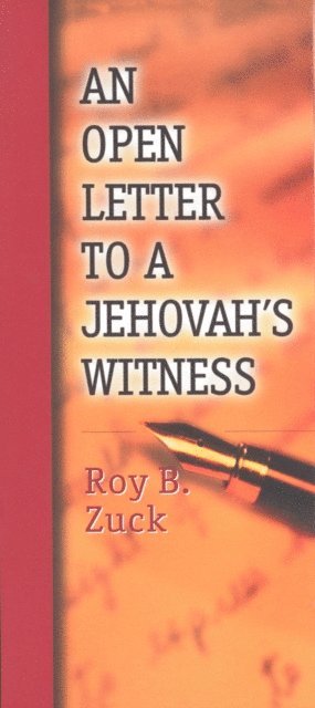Roy Zuck - Open Letter to a Jehovah's Witness, E-bok
