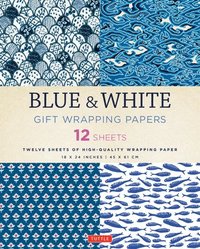 Blue &; White Gift Wrapping Papers - 12 Sheets