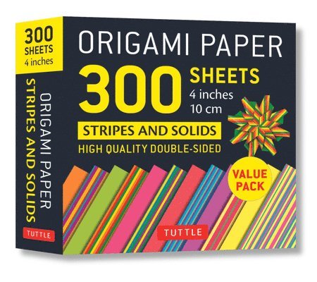 Tuttle Studio - Origami Paper 300 sheets Stripes and Solids 4" (10 cm), Häftad