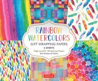 Rainbow Watercolors Gift Wrapping Papers - 6 sheets
