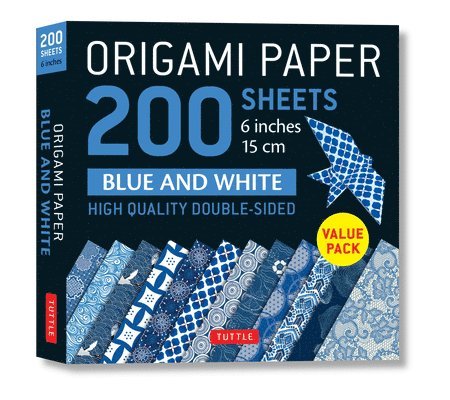 Tuttle Studio - Origami Paper 200 sheets Blue and White Patterns 6" (15 cm), Häftad