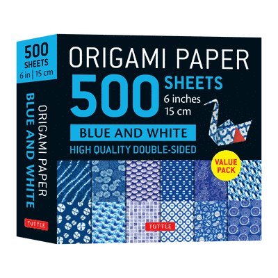 Tuttle Studio - Origami Paper 500 sheets Blue & White 6" (15 cm), Häftad