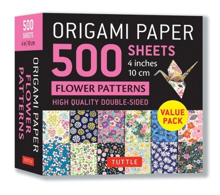 . Tuttle Studio - Origami Paper 500 sheets Flower Patterns 4" (10 cm), Häftad