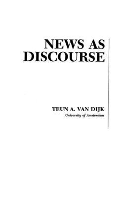 News As Discourse av Teun A van Dijk, Teun A Van Dijk