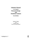 SOLUTIONS MANUAL to Accompany Research Design and Statistical Analysis 2/e