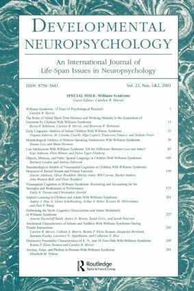 Carolyn B. Mervis - Williams Syndrome, Häftad