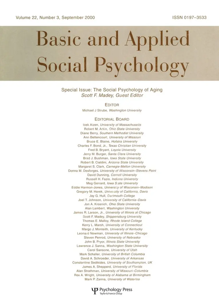 Scott F. Madey - Social Psychology of Aging, Häftad. Tillgänglighet: Lägg i varukorg