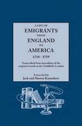 A List of Emigrants from England to America, 1718-1759. Transcribed from microfilms of the original records at the Guildhall, London. New Edition [1984], containing 46 recently discovered records