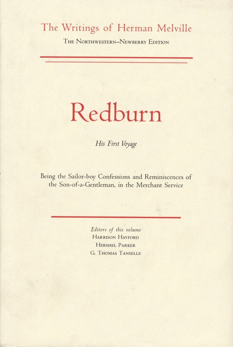 Melville, G. Thomas Tanselle - Redburn, Inbunden. Tillgänglighet: Tillfälligt slut