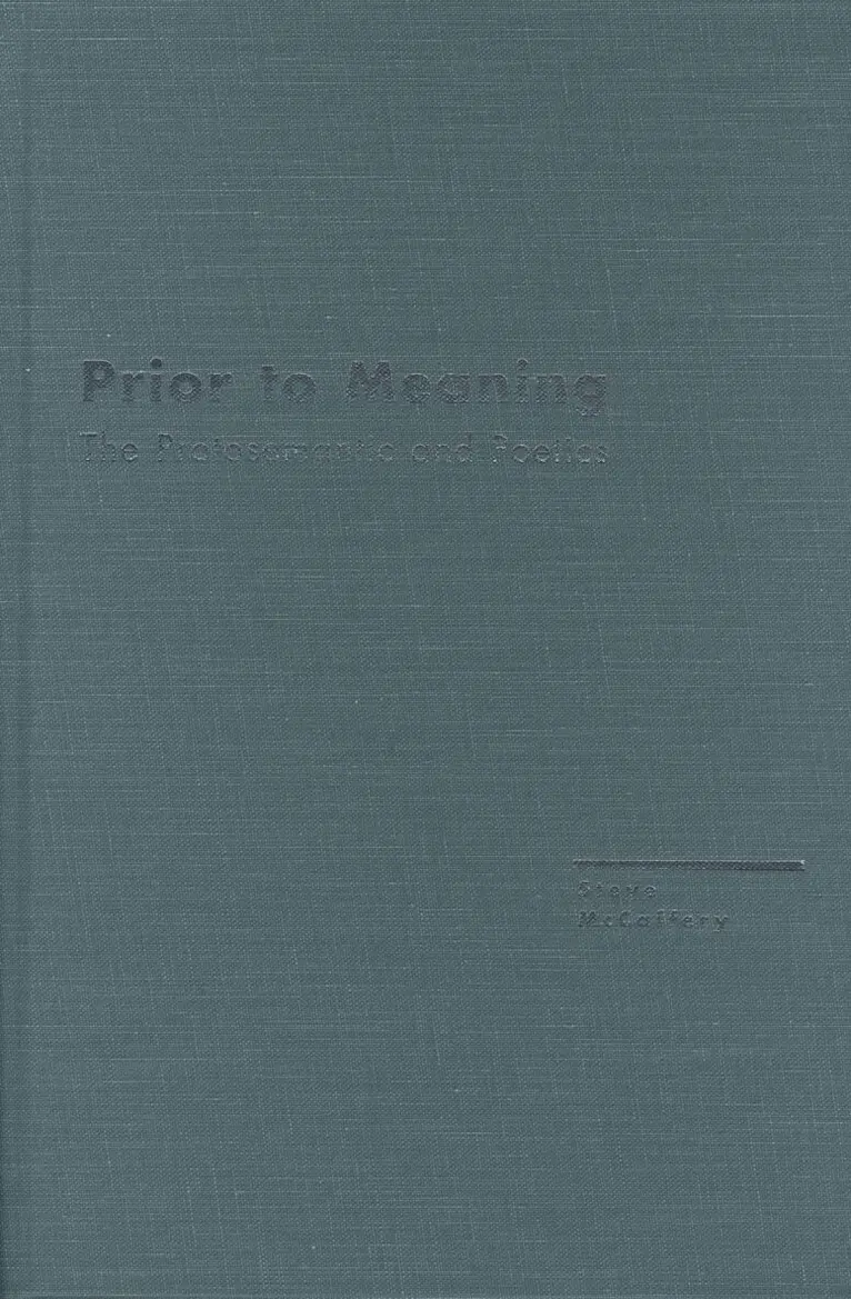 Steve McCaffery - Prior to Meaning, Inbunden. Tillgänglighet: Tillfälligt slut