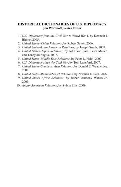 Sylvia Ellis - Historical Dictionary of Anglo-American Relations, E-bok